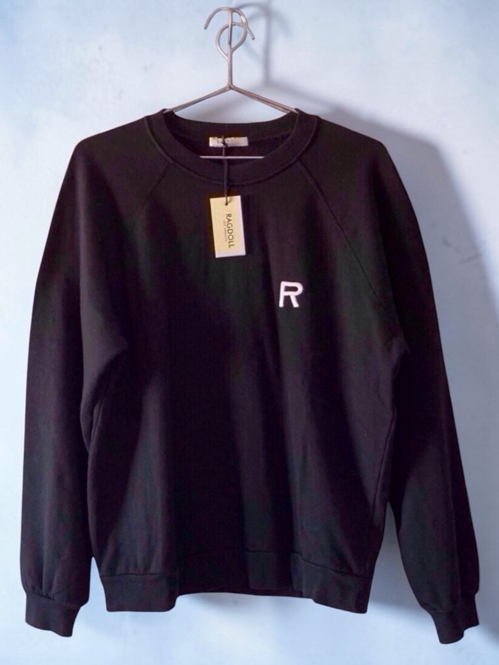 RAGDOLL LA NWT Black Crewneck Sweatshirt | 100% Cotton | Size L